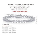 外网球手链S925纯银防过敏D色莫桑石电镀18k白金网球手链