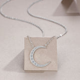 新款S925纯银月亮项链轻奢简约气质网红小众款锁骨链女