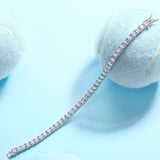 S925纯银莫桑石龙虾扣手链四爪网球手链莫桑石单排手链