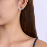 新S925纯银莫桑石耳钉小众轻奢耳饰品耳环女