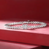 莫桑钻手鏈纯银设计小巧轻奢排钻手链 925纯银莫桑戒女士手链