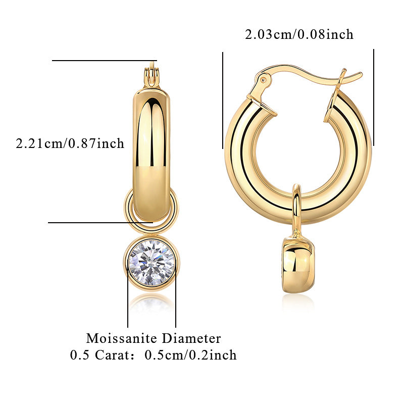 广州S925银1克拉莫桑石耳钉耳圈饰品极简