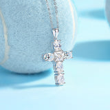 925银十字架项链嘻哈满镶劲链网红马思唯同款锁骨链