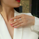 热销浑身戒子S925银莫桑石闭口莫桑石指环指圈