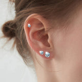 轻奢爆闪耳饰莫桑石耳钉长款纯银耳骨钉耳环耳钉