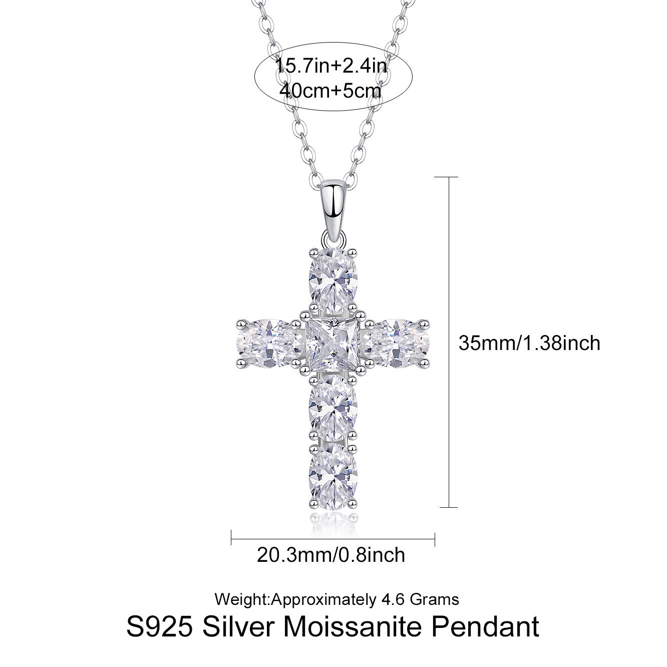 925银十字架项链嘻哈满镶劲链网红马思唯同款锁骨链