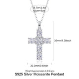 925银十字架项链嘻哈满镶劲链网红马思唯同款锁骨链