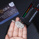 S925银新款手掌吊坠项链嘻哈说唱镶莫桑石男士饰品项坠