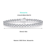 热销S925银莫桑石泡泡网球手链时尚流行男女士单排单拍手链女