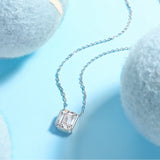 s925银祖母绿切割吊坠莫桑石女生婚礼生日吊坠项链