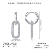 冷淡风气质小众圆圈耳扣双排莫桑石耳环饰品简约百搭耳饰女