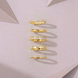 叠戴素圈排戒莫桑石叠戴戒指S925银莫桑石男女组合戒指