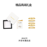 /定制 S925纯银D色莫桑石电镀18k金时尚叠戴戒指指环