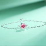 手链S925银镶彩色莫桑石手链气质礼物手饰品手链