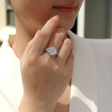 5克拉现 莫桑石S925银鹅蛋戒指银精工镶戒指