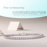 S925银镀18k铂白金莫桑钻网球手链