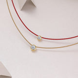 双层叠戴夜光女单珠项圈转运手工编织时尚轻奢项链吊坠