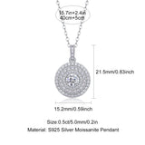 满镶气质s925银莫桑石吊坠项链纯银项链女