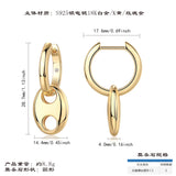 SHEIN耳坠 S925银镀18k黄莫桑石耳饰品