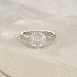 新款纯银轻奢S925纯银戒指时尚设计感方形不规则指环女