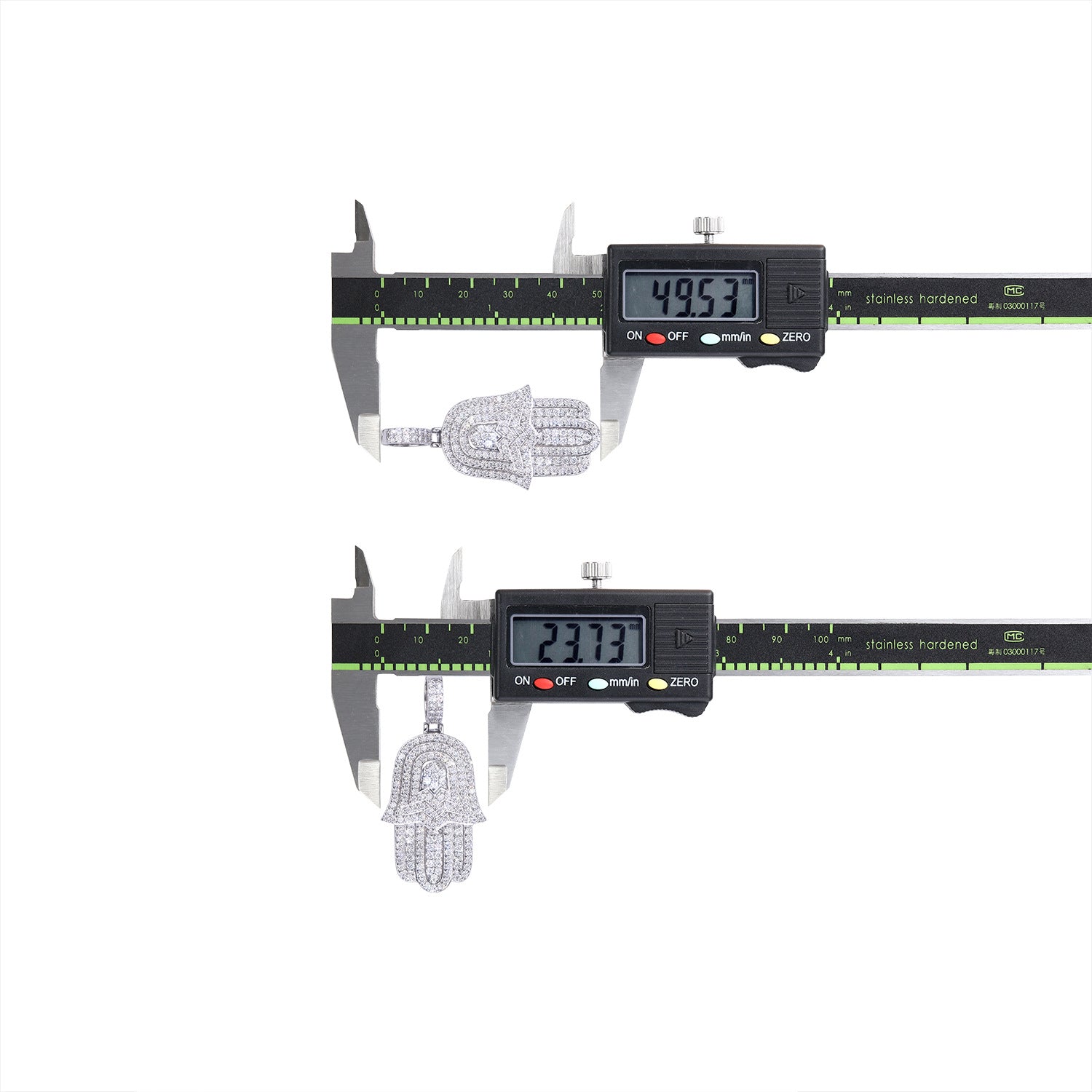 潮流新款嘻哈手掌吊坠S925纯银镶嵌全莫桑男士项坠