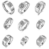 男款戒指时尚可调节小男戒百搭莫桑石商务男士婚戒指环