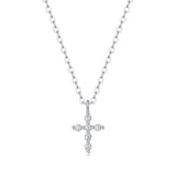 专供 s925银莫桑石十字架男女吊坠项链