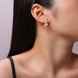 时尚流行意大利拉丝工艺小裙子耳环S925纯银耳环女复古宫廷风耳饰