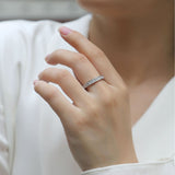 新款纯银戒指闭口指环莫桑石指环指圈