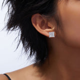 爆品立体几何S925纯银耳钉简约百搭轻奢耳饰品耳环