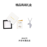 新款925纯银电镀镶嵌吊坠地图嘻哈HIPHOP饰品项链男