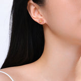 S925纯银太阳不规则花朵耳钉时尚轻奢小众设计简约气质耳饰品