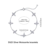 正品纯银镶莫桑首饰设计送女友方糖时尚手链女士