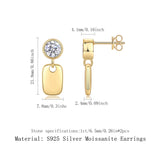 SHEIN耳坠 S925银镀18k黄莫桑石耳饰品