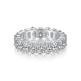 纯银鹅蛋戒指女蛋形时尚轻奢叠戴高级闪亮莫桑石婚戒指环