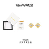 精工S925纯银莫桑石耳钉养耳洞耳环韩系耳饰