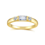 新款金色单颗莫桑石指环简约百搭时髦戒子女