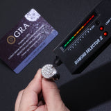 TikTok 时尚新款925戒指纯银莫桑石嘻哈男戒