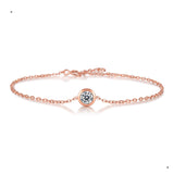 时尚百搭S925银莫桑石手链 简约经典流苏手饰圆包泡泡手链女款