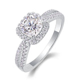 分销莫桑石戒指女轻奢925纯银镀18K金求婚订婚戒指