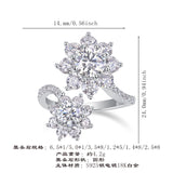 纯银925莫桑石戒指超时尚太阳花女生宴会