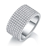 S925银莫桑石满圈指环圈戒