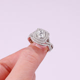 莫桑石S925纯银戒指小众设计感个性时尚叠戴豪华