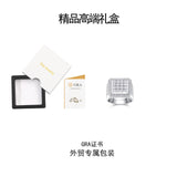 新款S925纯银方戒D色莫桑石戒子嘻哈潮流款奢华男士戒指