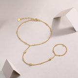 S925银双圈手链莫桑石链子锁骨链手链戒指组合