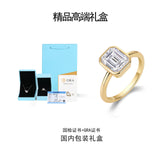 高级轻奢热销莫桑石金色简约指环925银戒指女小众女戒