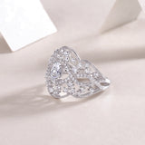 宽面指环S925银莫桑石豪镶戒子时尚首饰饰品