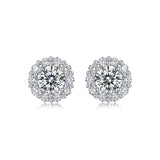 莫桑石耳钉女纯银简约时尚百搭S925耳饰耳钉