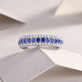 热销S925纯银祖母绿莫桑石戒指轻奢时尚设计感闭彩宝男女戒指