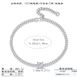 正品纯银镶莫桑首饰设计送女友方糖时尚手链女士